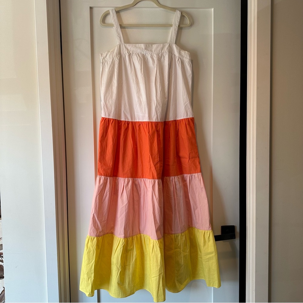 English Factory White Cream Tiered Maxi Sundress